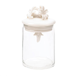 Porcelain Flowers Adorning Glass Jar