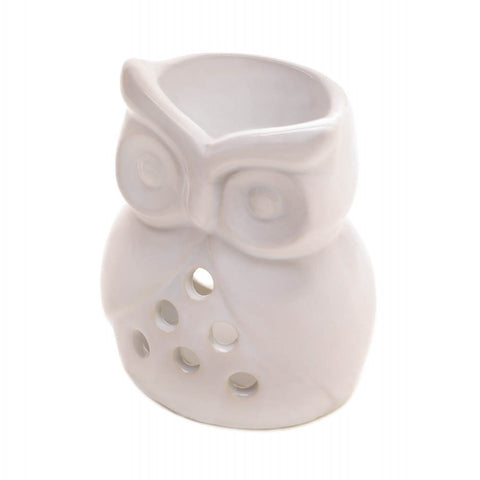 White Ceramic Owl Oil Warmer