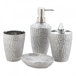 Hammered Silver Texture Bath Set