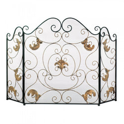 Gold Fleur-de-lis Fireplace Screen