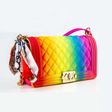 One-shoulder diagonal bag crystal jelly bag