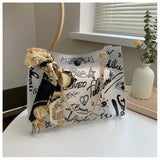 New Printed Bowknot Silk Scarf Large Capacity Shoulder Bag