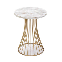 Santa Barbara Round Gold Accent Table