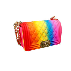 One-shoulder diagonal bag crystal jelly bag