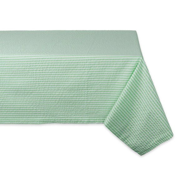 Bright Green Seersucker Tablecloth 60x104