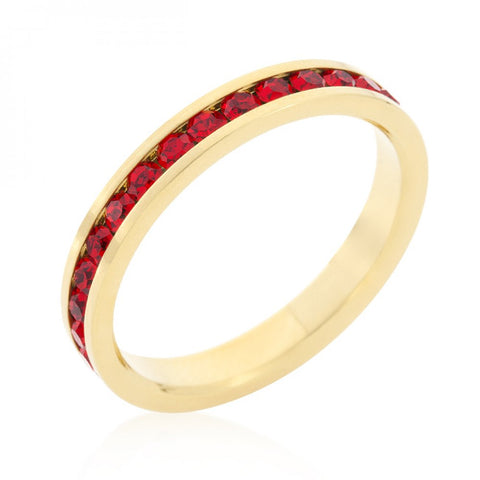 Stylish Stackables Ruby Red Gold Ring