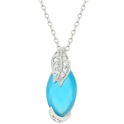 Leaf And Aqua Marquise Pendant