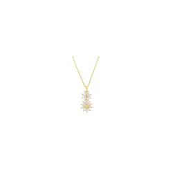 Goldtone Dual Floral Pendant