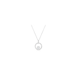 Silvertone Halo Elegance Pendant