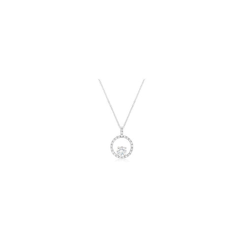 Silvertone Halo Elegance Pendant