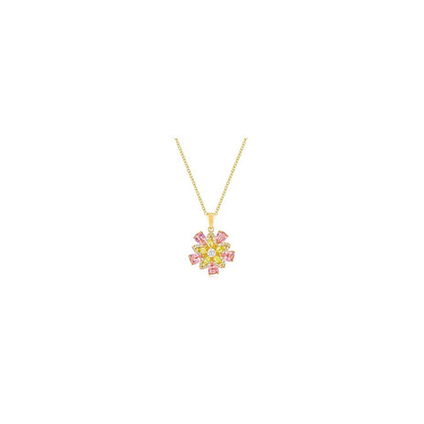 Goldtone Multi-floral Pendant