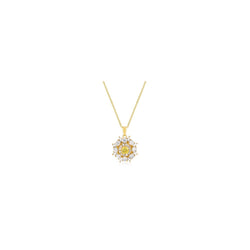 Goldtone Cz Circle Pendant