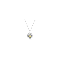 Silvertone Cz Circle Pendant