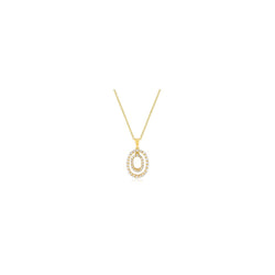 Golden Oval Cz Pendant