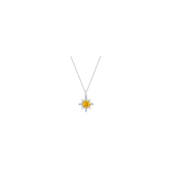 Classic Sun Pendant In Silvertone