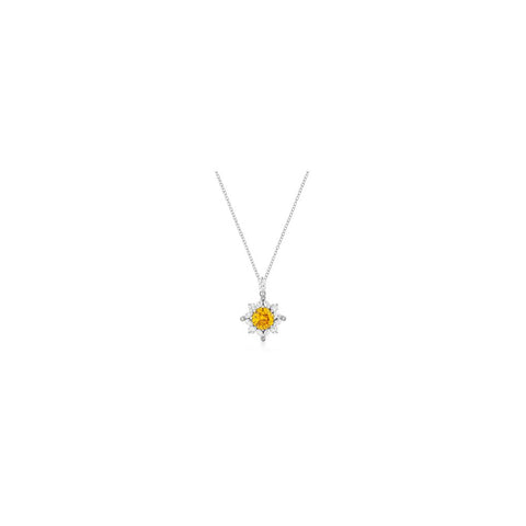 Classic Sun Pendant In Silvertone