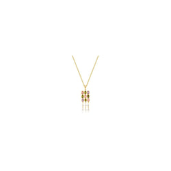 Goldtone Oval Cz Crest Pendant