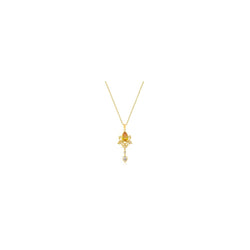 Golden Elegant Teardrop Crest Pendant