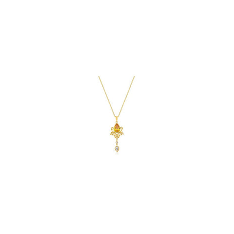 Golden Elegant Teardrop Crest Pendant