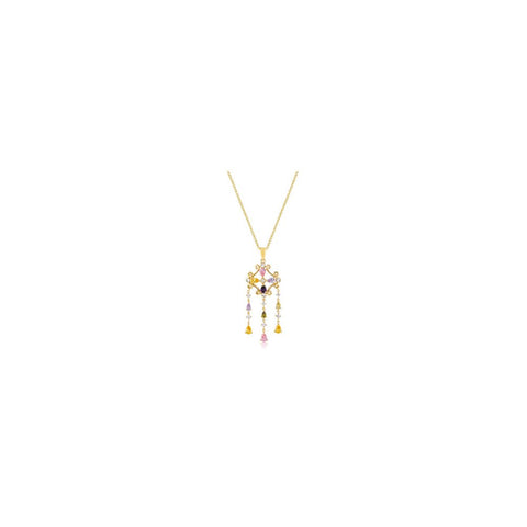 Goldtone Multi-color Dangle Pendant