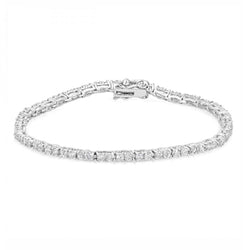 Petite Silvertone Cz Tennis Bracelet