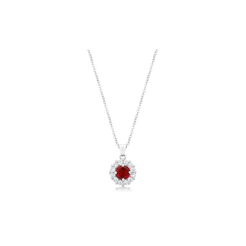 Bella Bridal Pendant In Ruby Red