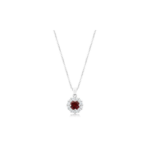 Bella Bridal Pendant In Garnet Red