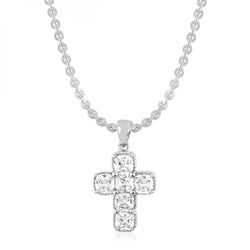 Silvertone Cross Necklace