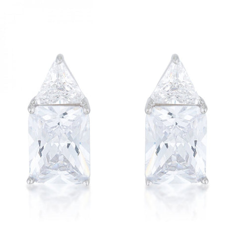 Classic Cubic Zirconia Sterling Silver Stud Earrings