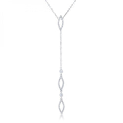 Carmela 0.6ct Cz Rhodium Classic Drop Lariat Necklace