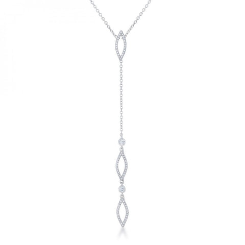 Carmela 0.6ct Cz Rhodium Classic Drop Lariat Necklace