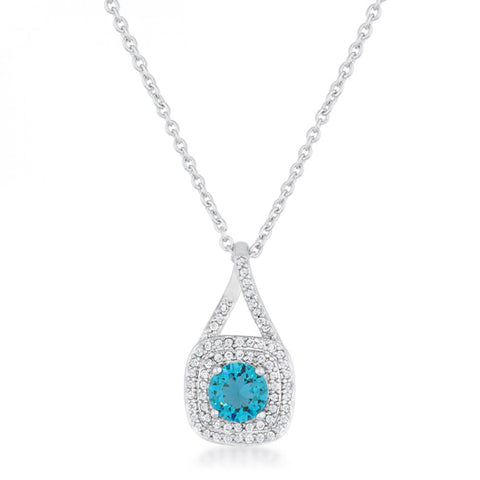 Christal 1.2ct Aqua Czrhodium Classic Necklace