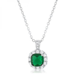 Liz 2.6ct Emerald Cz Rhodium Classic Necklace