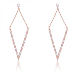 Michelle 1.2ct Cz Rose Gold Delicate Pointed Drop Earrings