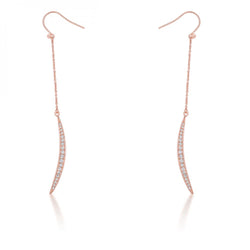 Luna 0.5ct Cz Rose Gold Delicate Moon Drop Earrings