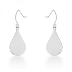 Karla Rhodium Stainless Steel Teardrop Earrings