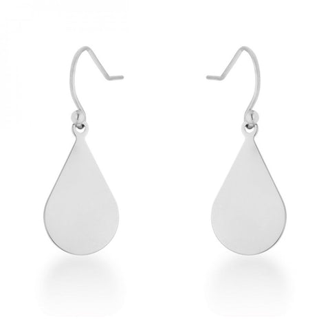 Karla Rhodium Stainless Steel Teardrop Earrings