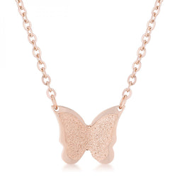 Breanne Rose Gold Stainless Steel Rose Gold Butterfly Necklace