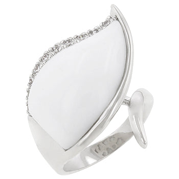 White Leaf Ring