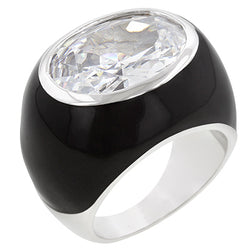 Black And Clear Cocktail Ring