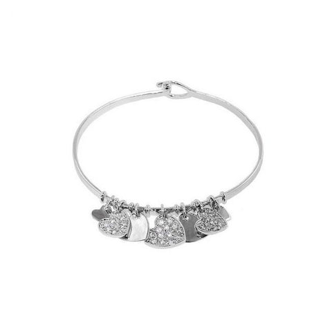 Pave Hearts Charm Bracelet