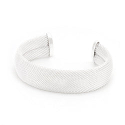 Silver Tone Wide Mesh Cuff