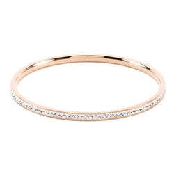 Simple Rose Goldtone Crystal Bangle