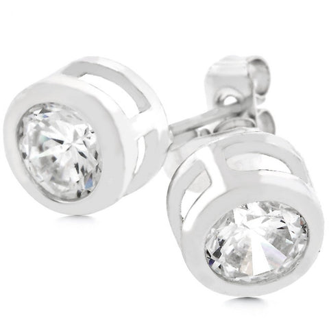 Bezel Stud Earrings