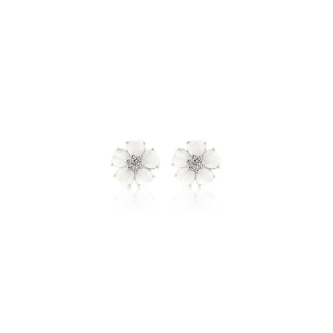 White Flower Nouveau Earrings