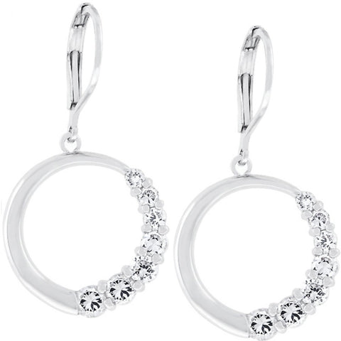 Graduated Cubic Zirconia Circle Earrings