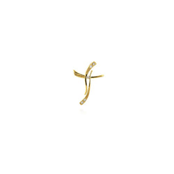 Golden Wavy Cross Pendant