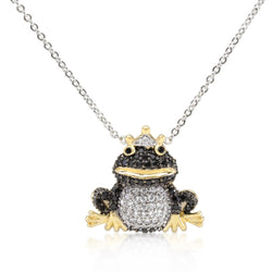 Cz Frog Prince Pendant Necklace