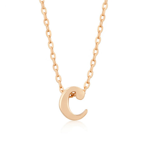 Rose Gold Initial C Pendant