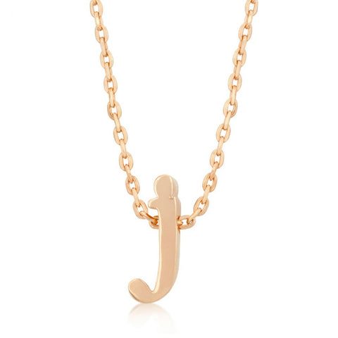 Rose Gold Initial J Pendant